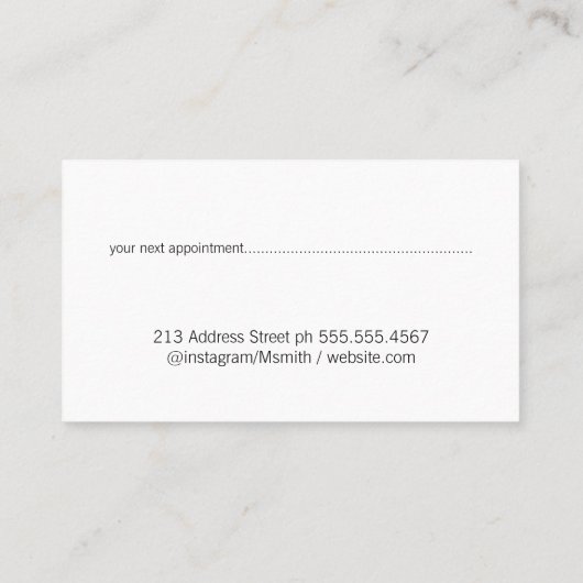 エレガントフローラ配置 予約カード (裏面)