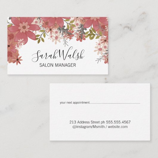 エレガントフローラ配置 予約カード (正面/裏面)