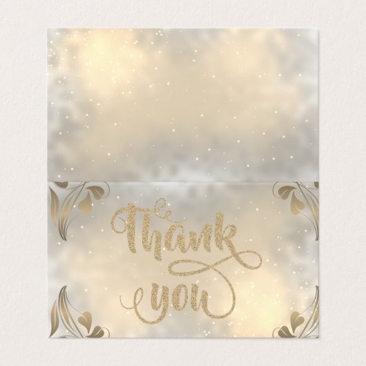 エレガントフローラ金ゴールドのサンキューカード 名刺 (外部フラット)