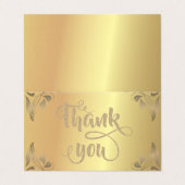 エレガントフローラ金ゴールドグリッターサンキューカード 名刺 (外部フラット)