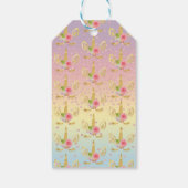 エレガントフローラ金ゴールドグリッターユ感謝していニコーン ギフトタグ (裏面)