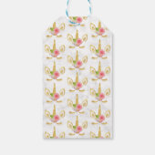 エレガントフローラ金ゴールドグリッターユ感謝していニコーン ギフトタグ (裏面)