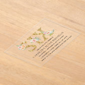 エレガントフローラ金ゴールドグリッター6誕生日 アクリル招待状 (レイダウン)