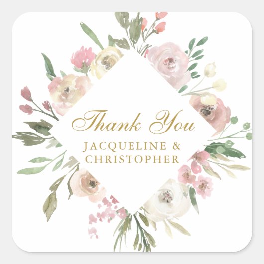 エレガントフローラ金ゴールドス結婚クリプト スクエアシール (正面)