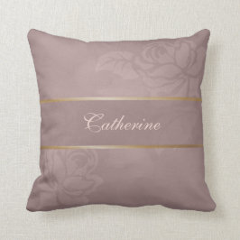 エレガントフローラ金ゴールドバラ水色 クッション