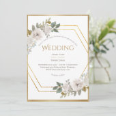 エレガントフローラ金ゴールドフレ結婚ーム 招待状 (スタンド正面)