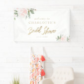 エレガントフローラ金ゴールドブライダルシャワーへようこそ 横断幕 (インサイチュ)