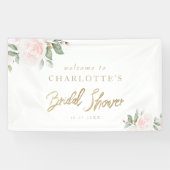 エレガントフローラ金ゴールドブライダルシャワーへようこそ 横断幕 (横)