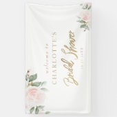 エレガントフローラ金ゴールドブライダルシャワーへようこそ 横断幕 (縦)