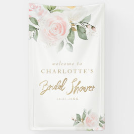 エレガントフローラ金ゴールドブライダルシャワーへようこそ 横断幕