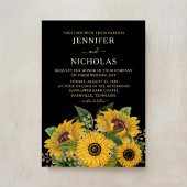 エレガントフローラ金ゴールドブラック&ホワイト金ゴールド 箔招待状