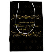 エレガントフローラ金ゴールドレース ミディアムペーパーバッグ (正面)