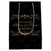 エレガントフローラ金ゴールドレース ミディアムペーパーバッグ (裏面)