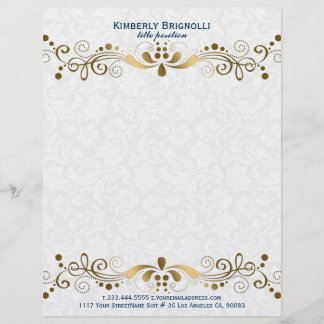 エレガントフローラ金ゴールドレース レターヘッド