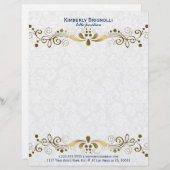 エレガントフローラ金ゴールドレース レターヘッド (正面/裏面)