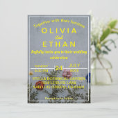 エレガントフローラ金ゴールド写真結婚式招待状 招待状 (スタンド正面)