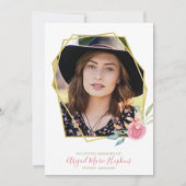 エレガントフローラ金ゴールド枠 サンキューカード (正面)