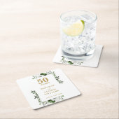 エレガントフローラ金ゴールド50結婚周年記念 スクエアペーパーコースター (インサイチュ)