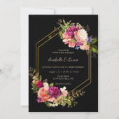 エレガントフローラ金枠結婚式招待状 招待状 (正面)