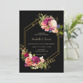 エレガントフローラ金枠結婚式招待状 招待状 (スタンド正面)