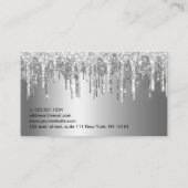 エレガントフローラ銀グリッターが点滅点滅点滅点滅点眼点滅点滅点眼点眼点滅点眼点滅点眼点眼点滅点眼点眼 名刺 (裏面)