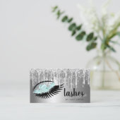 エレガントフローラ銀グリッターが点滅点滅点滅点滅点眼点滅点滅点眼点眼点滅点眼点滅点眼点眼点滅点眼点眼 名刺 (スタンド正面)