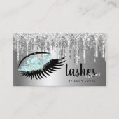 エレガントフローラ銀グリッターが点滅点滅点滅点滅点眼点滅点滅点眼点眼点滅点眼点滅点眼点眼点滅点眼点眼 名刺 (正面)