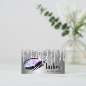 エレガントフローラ銀グリッターが点滅点滅点滅点滅点眼点滅点滅点眼点眼点滅点眼点滅点眼点眼点滅点眼点眼 名刺 (スタンド正面)