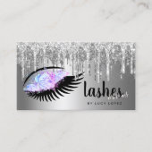 エレガントフローラ銀グリッターが点滅点滅点滅点滅点眼点滅点滅点眼点眼点滅点眼点滅点眼点眼点滅点眼点眼 名刺 (正面)