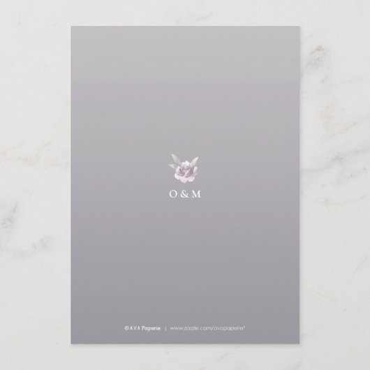 エレガントフローラ銀Chinoiserieの結婚詳細 エンクロージャーカード (裏面)