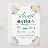 エレガントフローラ離れSweet sixteen16誕生日 招待状 (正面)