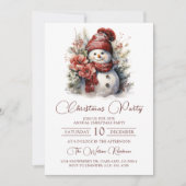 エレガントフローラ雪だるまパーティー 招待状 (正面)