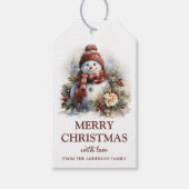 エレガントフローラ雪だるま ギフトタグ (正面)