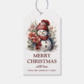 エレガントフローラ雪だるま ギフトタグ (正面)
