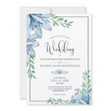 エレガントフローラ青い花結婚緑