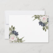 エレガントフローラ青結婚花サンキューカード サンキューカード (裏面)