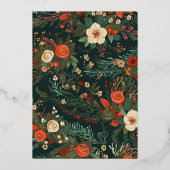 エレガントフローラ静かナイトクリスマススター写真 箔シーズンカード (裏面)