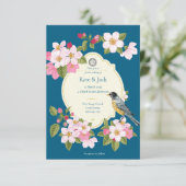 エレガントフローラ鳥結婚式招待状 案内状 (スタンド正面)