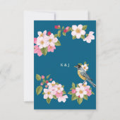 エレガントフローラ鳥結婚式招待状 案内状 (裏面)