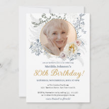 エレガントフローラ黄カスタム写真80誕生日