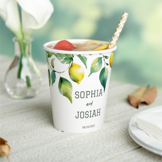 エレガントフローラ黄ライム白結婚青 紙コップ (インサイチュ)