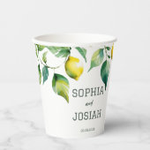 エレガントフローラ黄ライム白結婚青 紙コップ (正面)