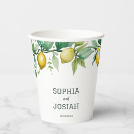エレガントフローラ黄ライム白結婚青 紙コップ