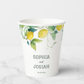 エレガントフローラ黄ライム白結婚青 紙コップ (正面)
