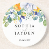 エレガントフローラ黄結婚青石 コースター (正面)