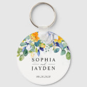 エレガントフローラ黄結婚青 キーホルダー (正面)