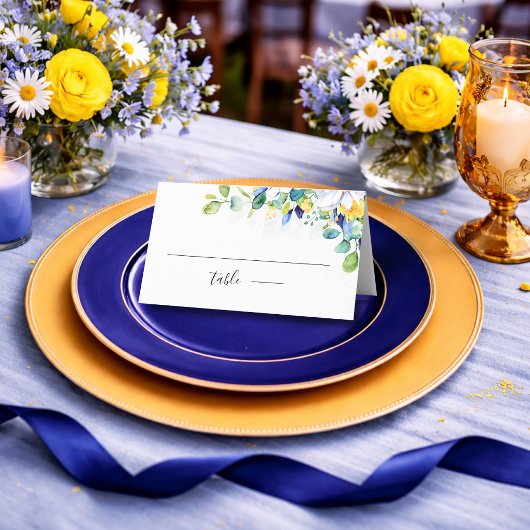 エレガントフローラ黄結婚青 プレイスカード