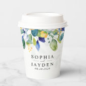 エレガントフローラ黄結婚青 紙コップ (正面)