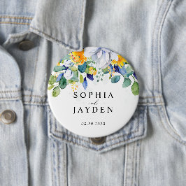 エレガントフローラ黄結婚青 缶バッジ