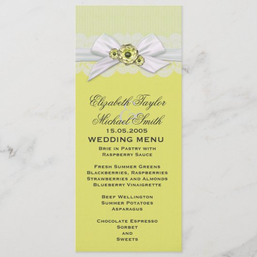 エレガントフローラ黄色のリ結婚ボンのメニュー メニュー (正面)